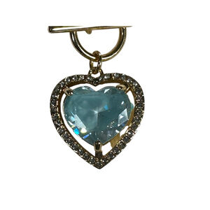 Blue heart gemstone Gold Paperclip Chain Toggle reversible Gift Bella Jack 18”